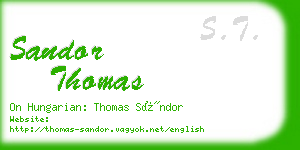 sandor thomas business card